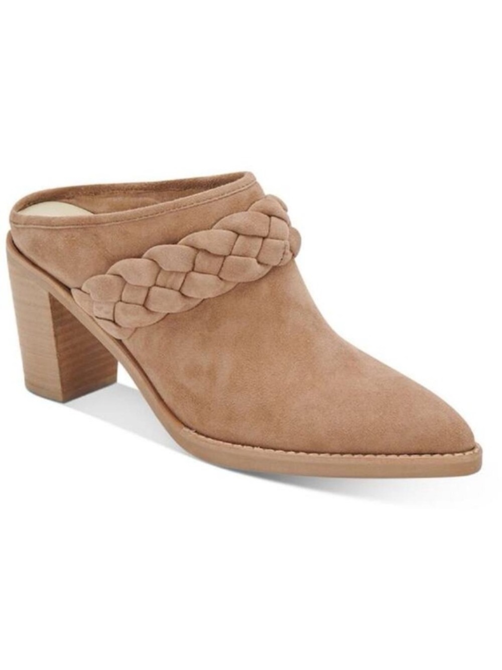 Dolce Vita Serla Braided Pointed Toe Truffle Tan Mules‎ Slip On Pumps
